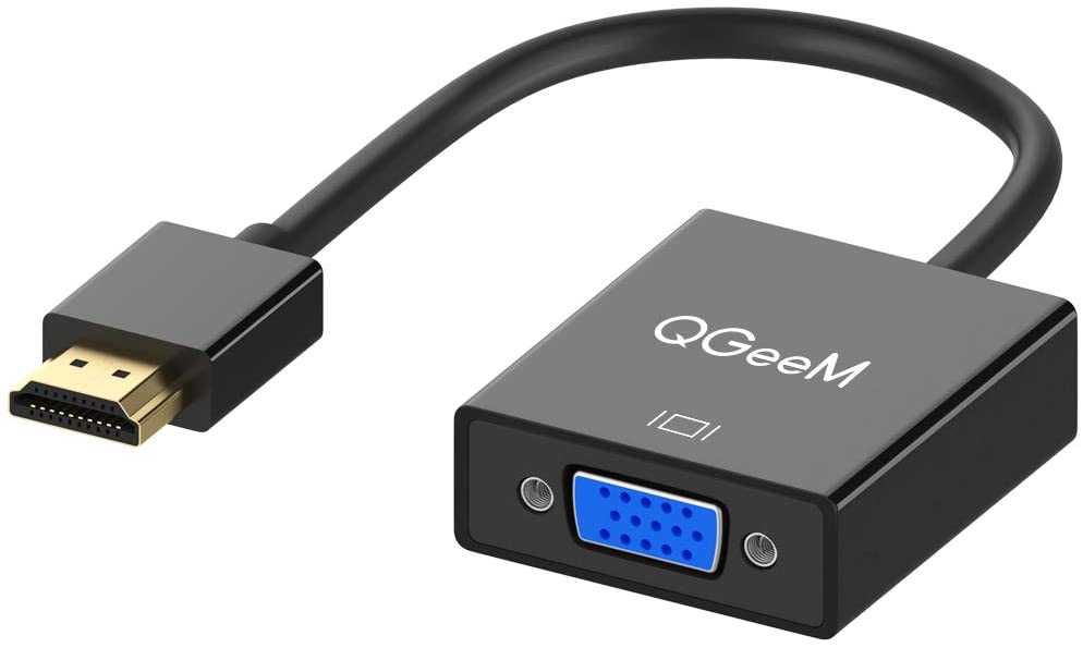 HDMI to VGA,QGeeM Gold-Plated HDMI to VGA Adapter (Male to Female) Compatible with Computer,Desktop,Laptop,PC,Monitor,Projector,HDTV, Chromebook,Raspberry Pi,Roku,Xbox and More(Black) HDMI to VGA,QGeeM Gold-Plated HDMI to VGA Adapter (Male to Female) Compatible with Computer,Desktop,Laptop,PC,Monitor,Projector,HDTV, Chromebook,Raspberry Pi,Roku,Xbox and More(Black)